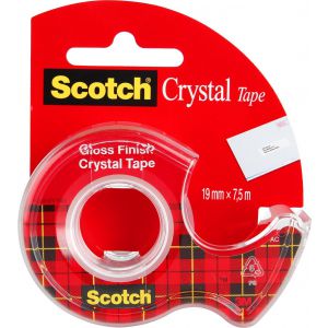 Taśma niewidoczna Scotch Crystal 19mm x 7.5, z dyspenserem